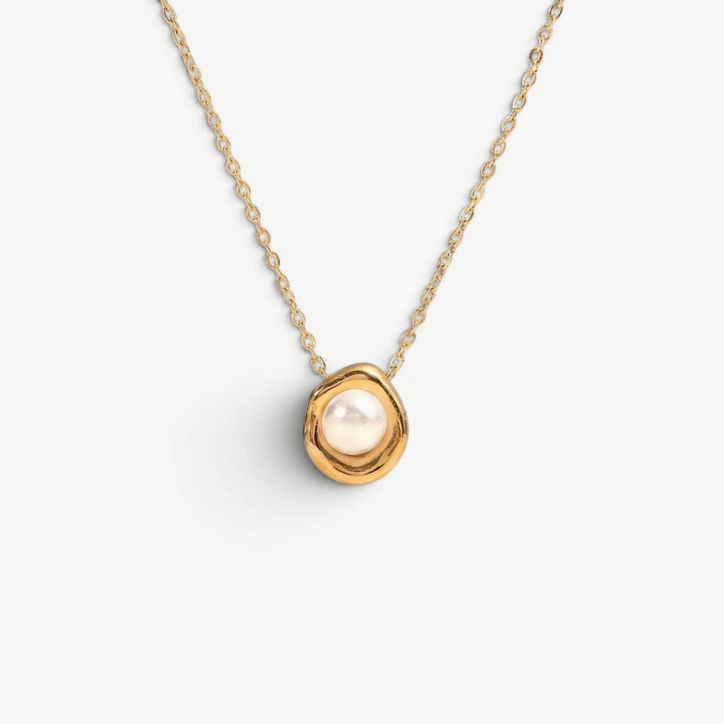 amethyst & sable selene tide pearl necklace in 18k gold
