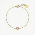 amethyst & sable soleil halo bracelet in 18K gold blush