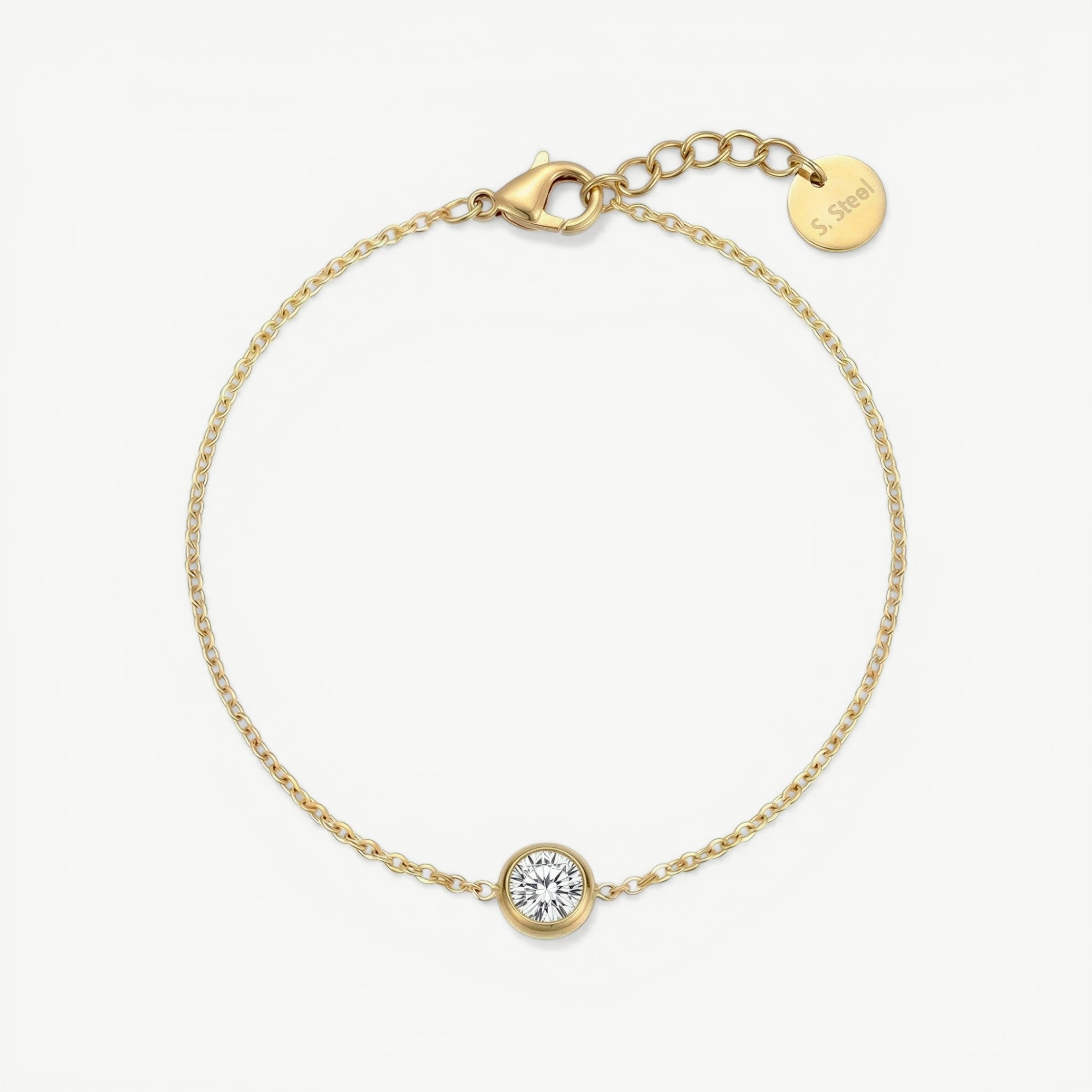 amethyst & sable soleil halo bracelet in 18K gold crystal