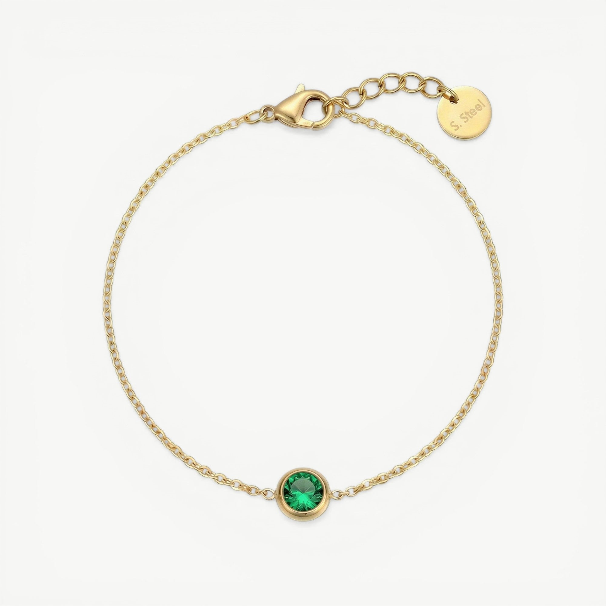 amethyst & sable soleil halo bracelet in 18K gold emerald