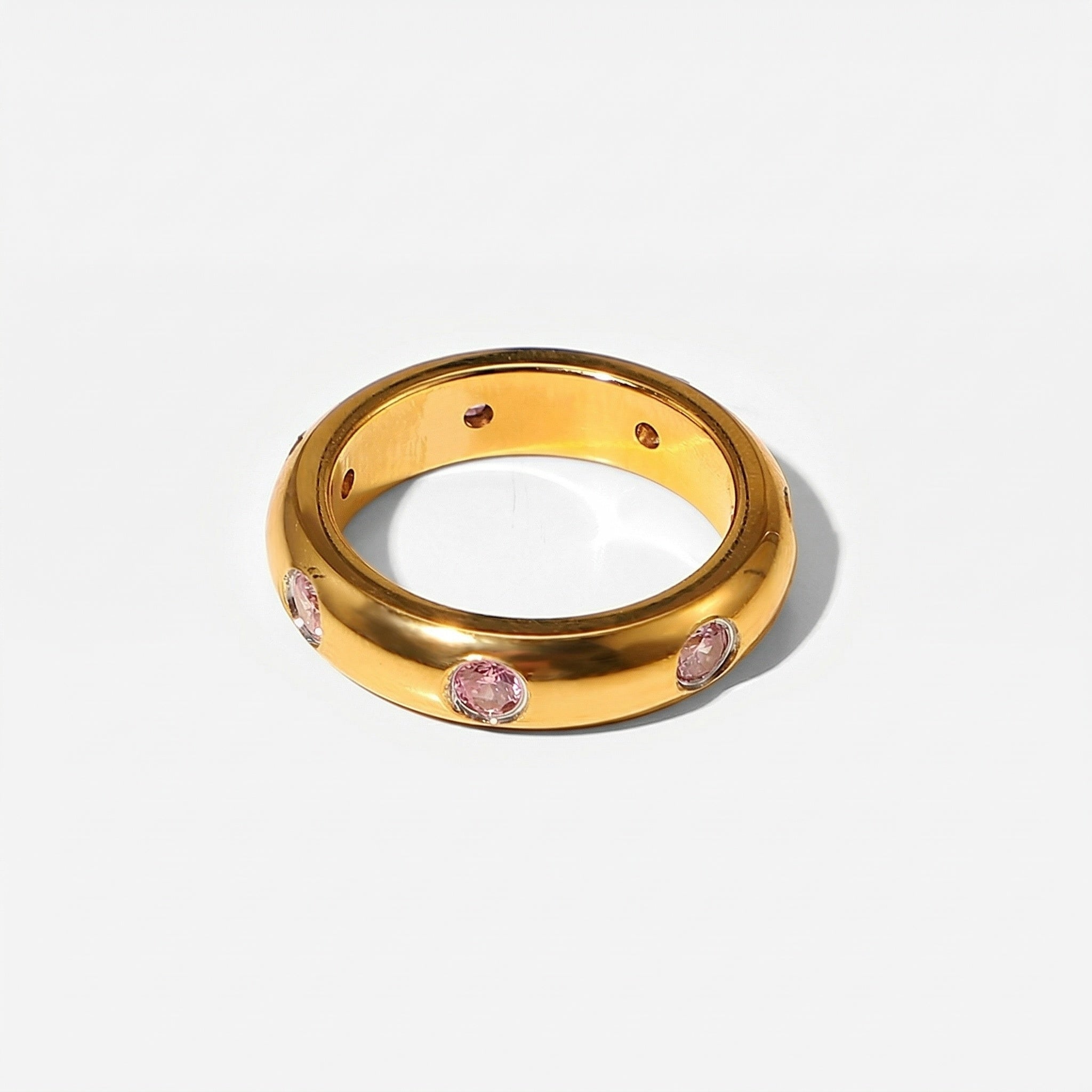 amethyst & sable soleil halo ring in 18k gold pink