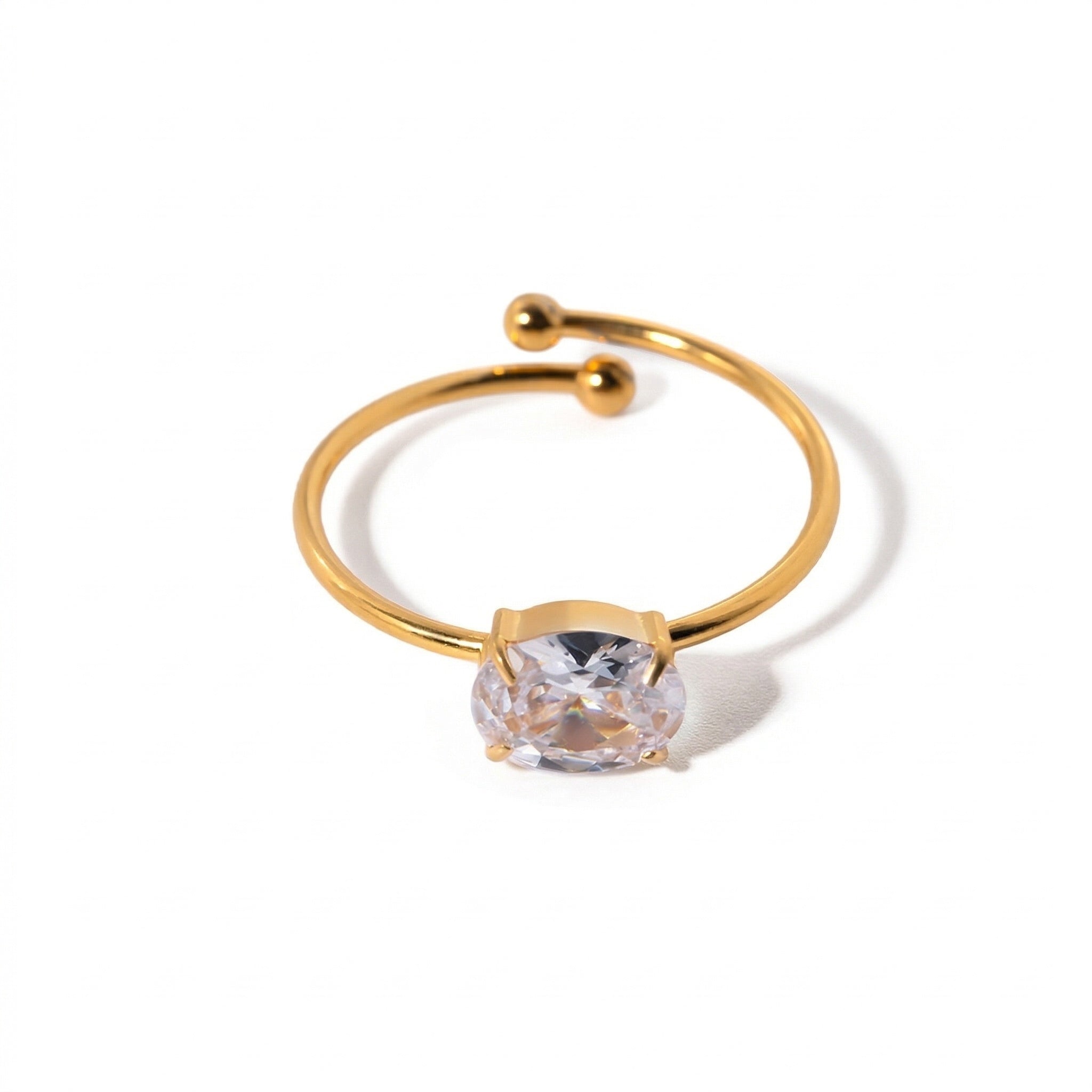 amethyst & sable soleil meridian ring in 18k gold crystal