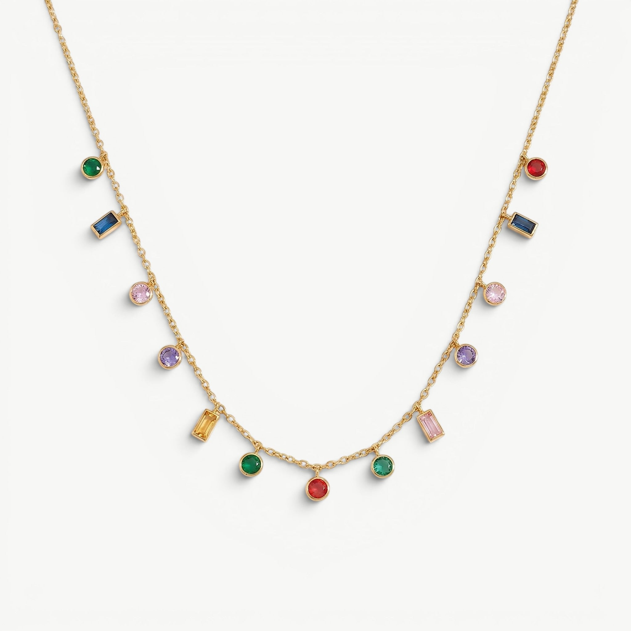 amethyst & sable soleil mosaic necklace in 18k gold