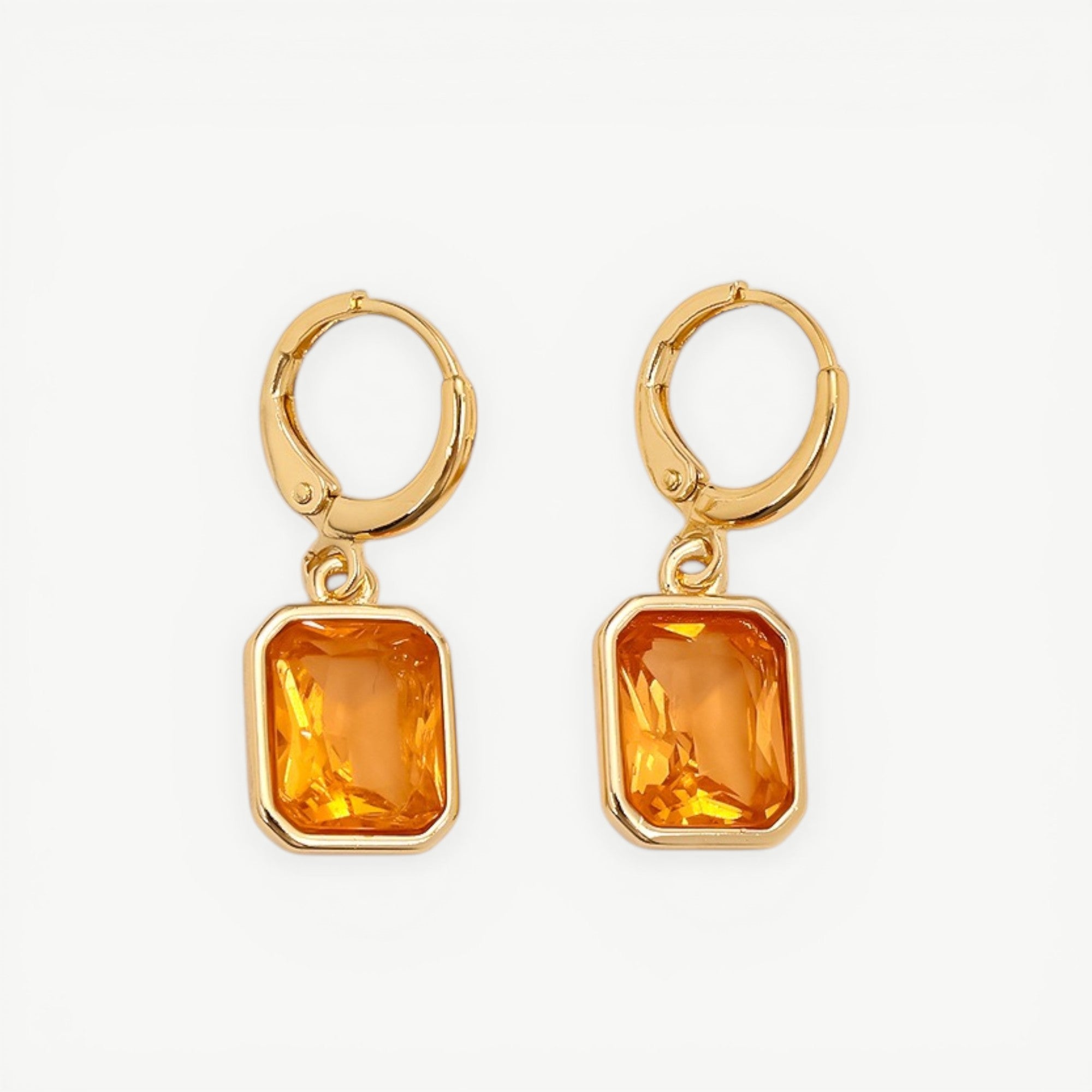 amethyst & sable soleil prism drop earrings in 18k amber