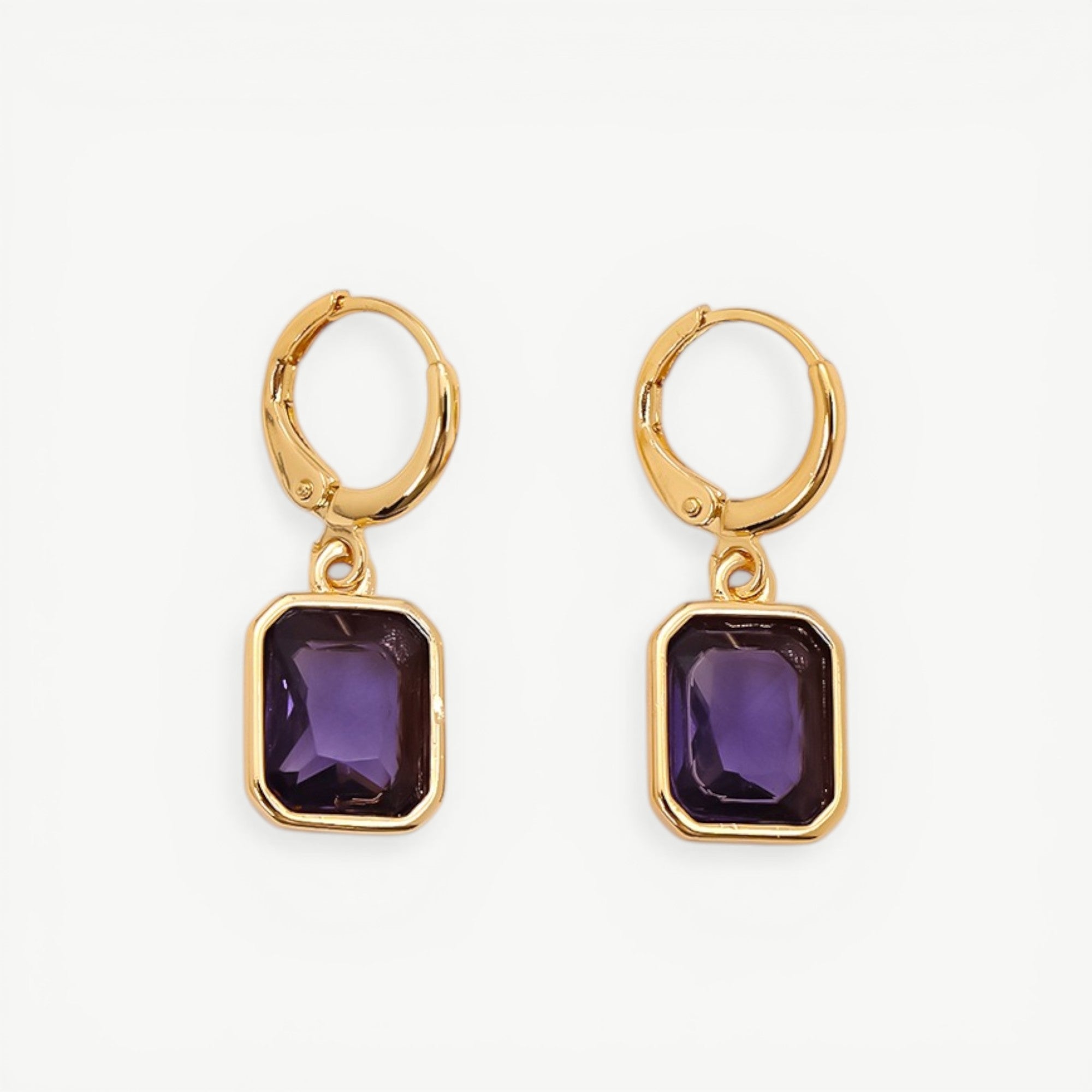 amethyst & sable soleil prism drop earrings in 18k amethyst