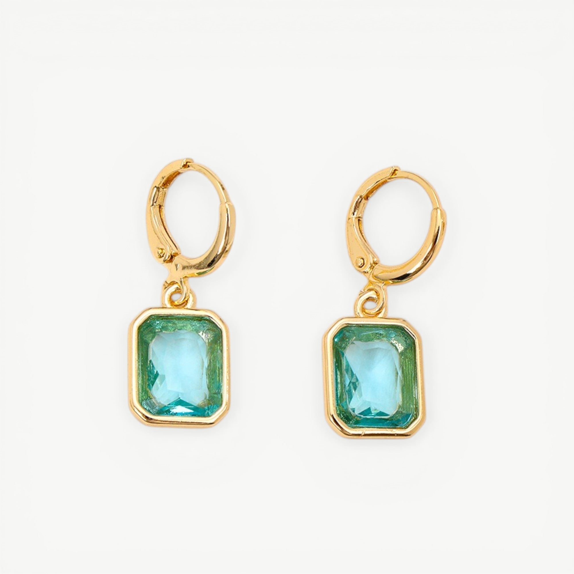 amethyst & sable soleil prism drop earrings in 18k aqua