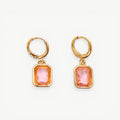 amethyst & sable soleil prism drop earrings in 18k blush