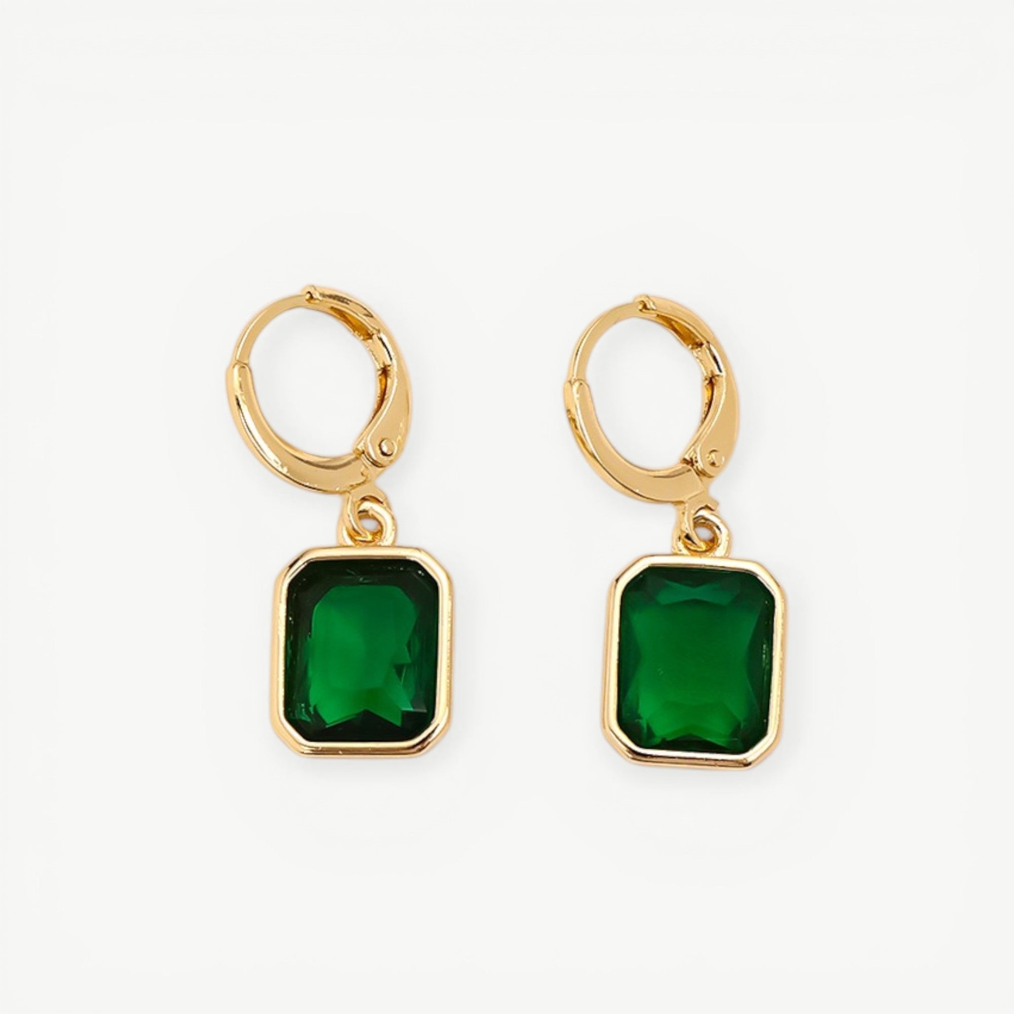 amethyst & sable soleil prism drop earrings in 18k emerald