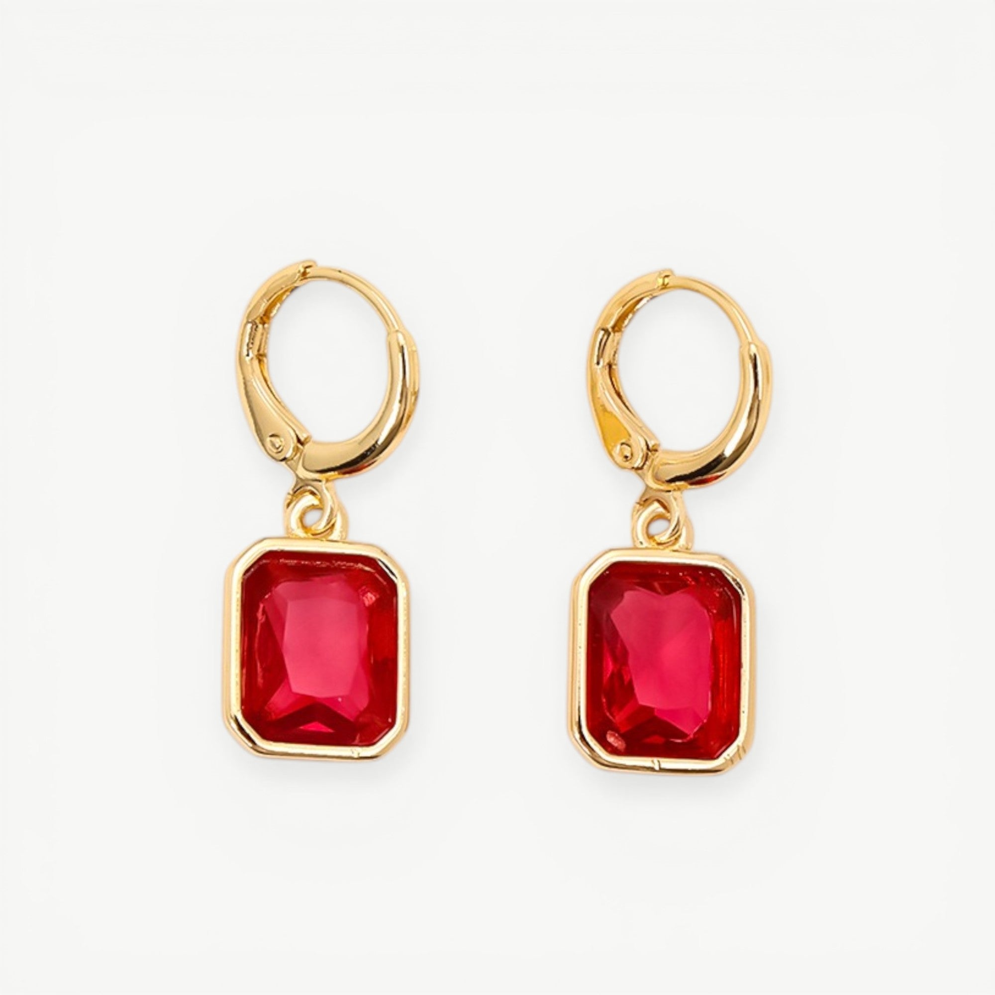 amethyst & sable soleil prism drop earrings in 18k garnet