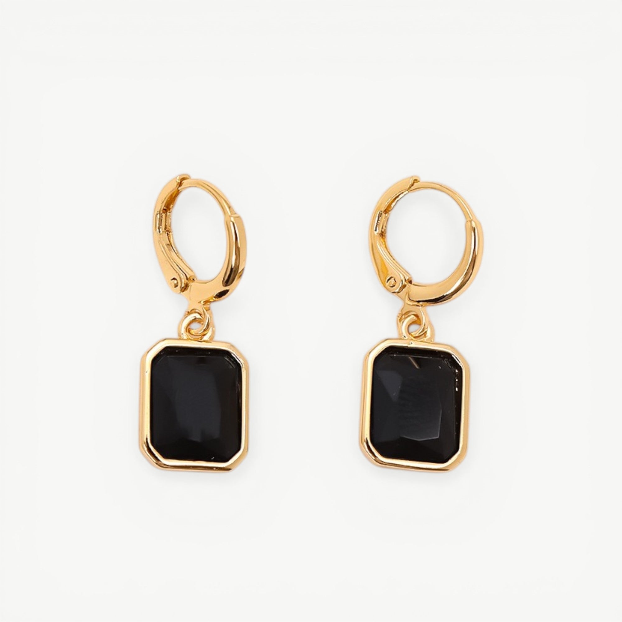 amethyst & sable soleil prism drop earrings in 18k onyx