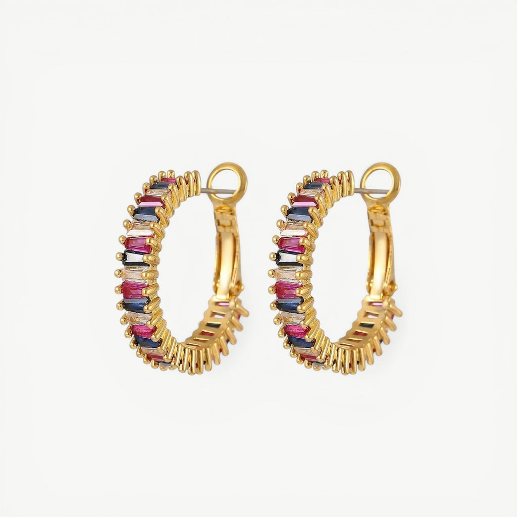 amethyst & sable soleil spectrum hoop earrings 18k gold