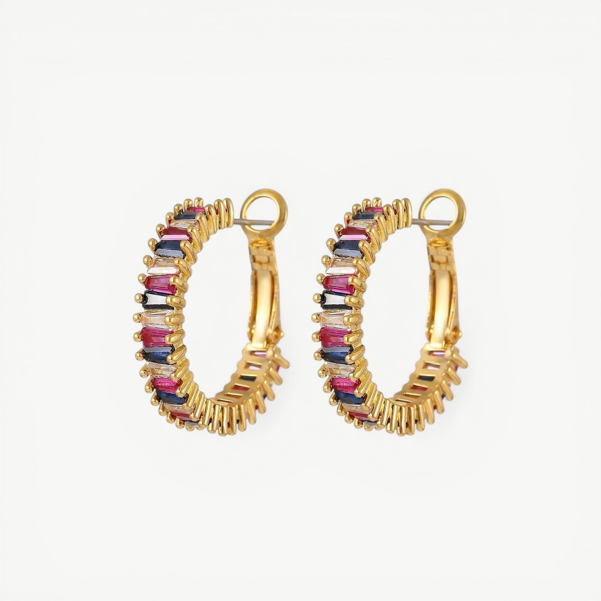 amethyst & sable soleil spectrum hoop earrings 18k gold