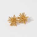 amethyst & sable sunburst stud earrings in 18k gold