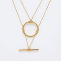 amethyst & sable axis balance necklace in 18k gold