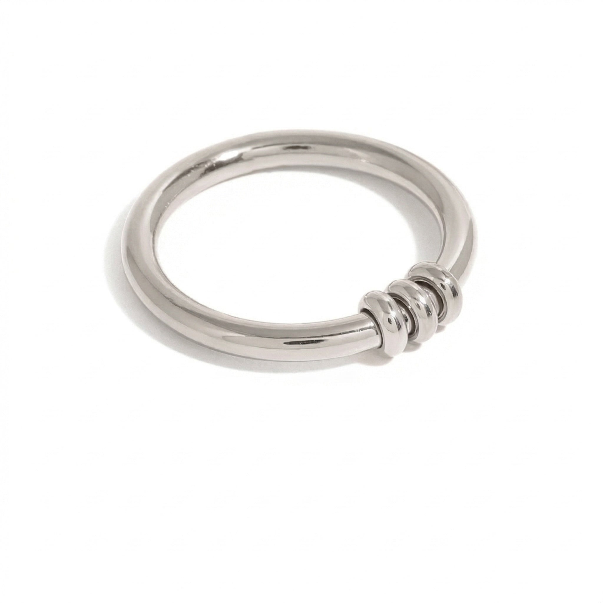 amethyst & sable axis trinity ring in silver