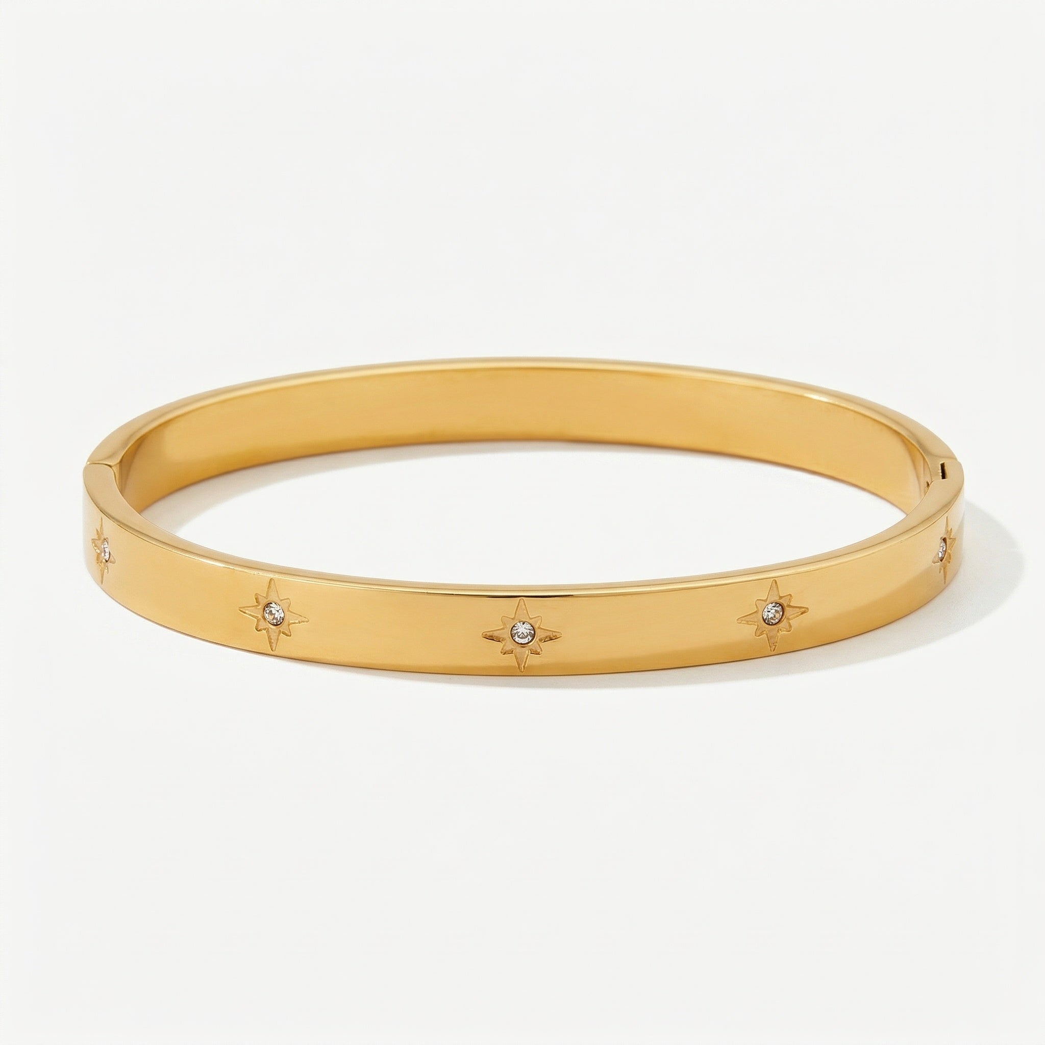 amethyst & sable luma astra bangle in 18k gold