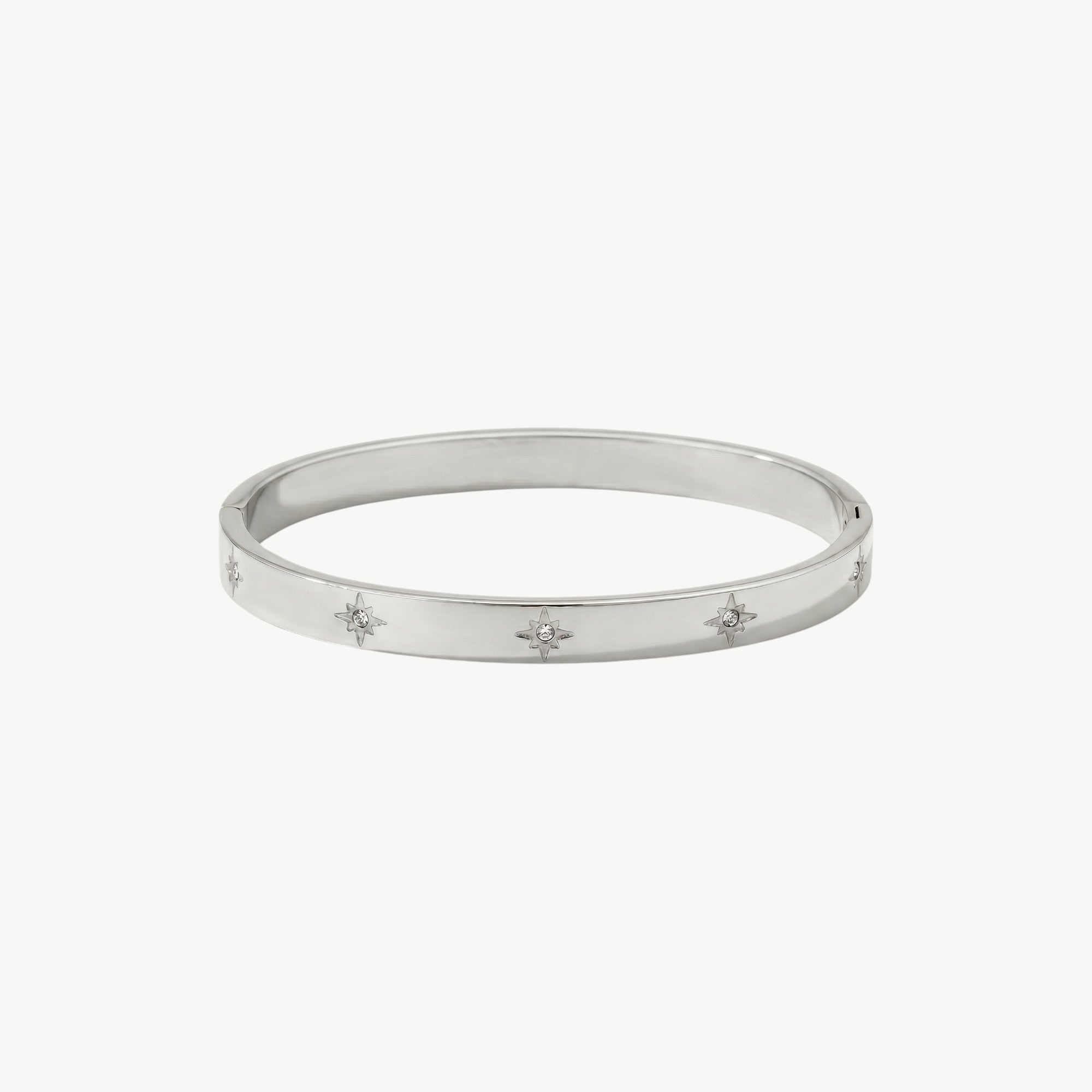 amethyst & sable luma astra bangle in silver