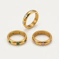amethyst & sable soleil halo ring collection in 18k gold